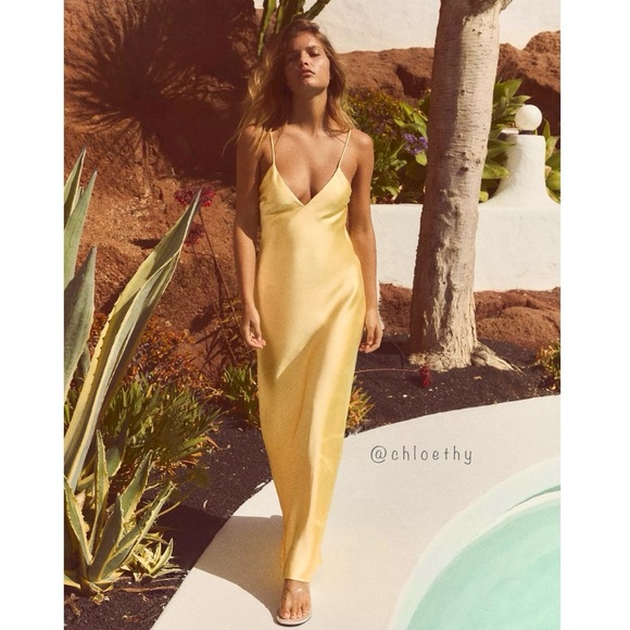 Zara SATIN EFFECT MIDI DRESS - Picture 1 of 12